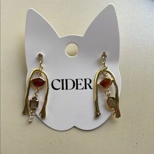 CIDER Gold and Amber Drop Earrings